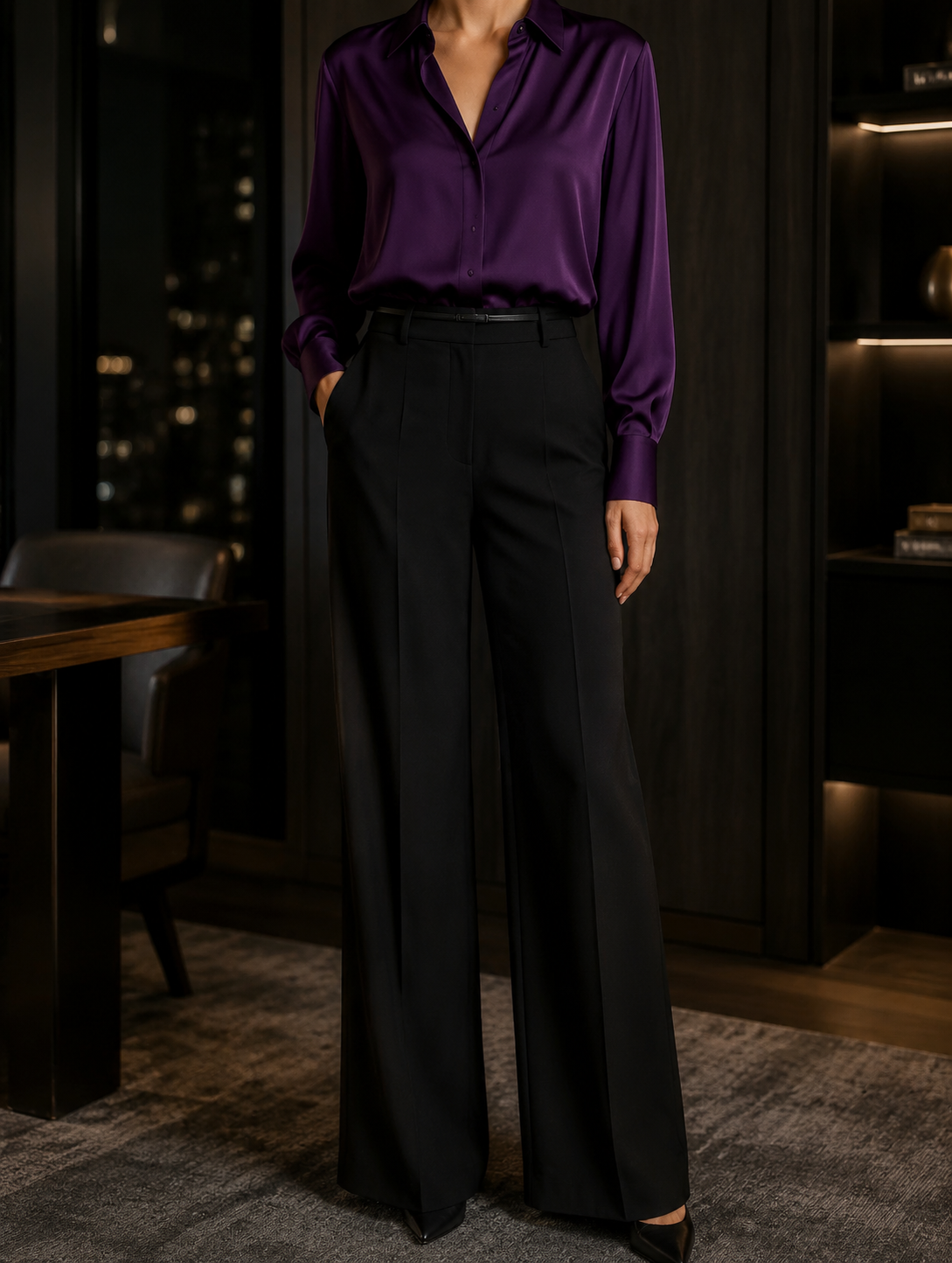 The Celeste Satin Blouse