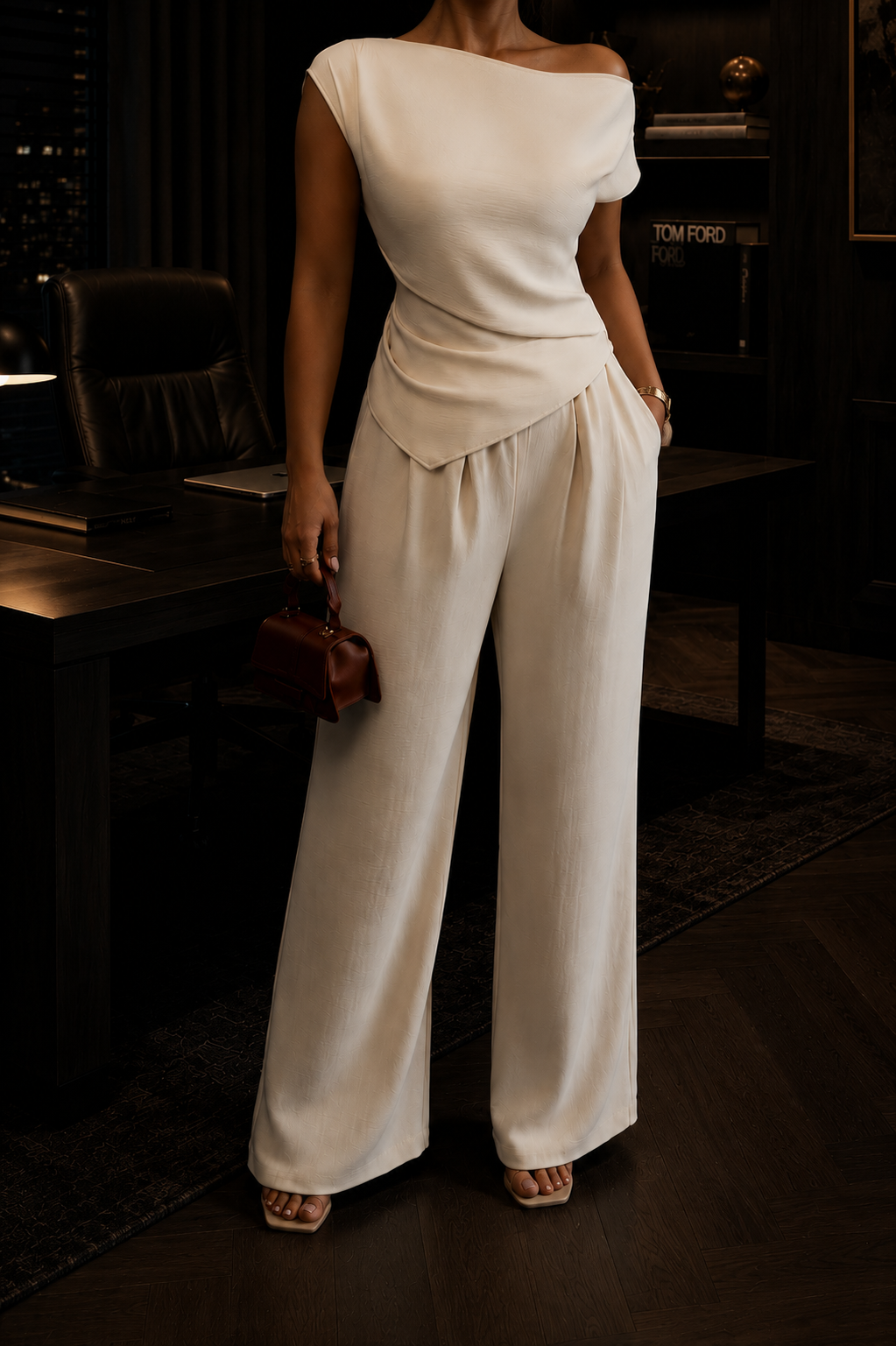 Velora Élan Asymmetric Wide-Leg Set