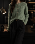 Velora Cashmere Cable-Knit Cardigan