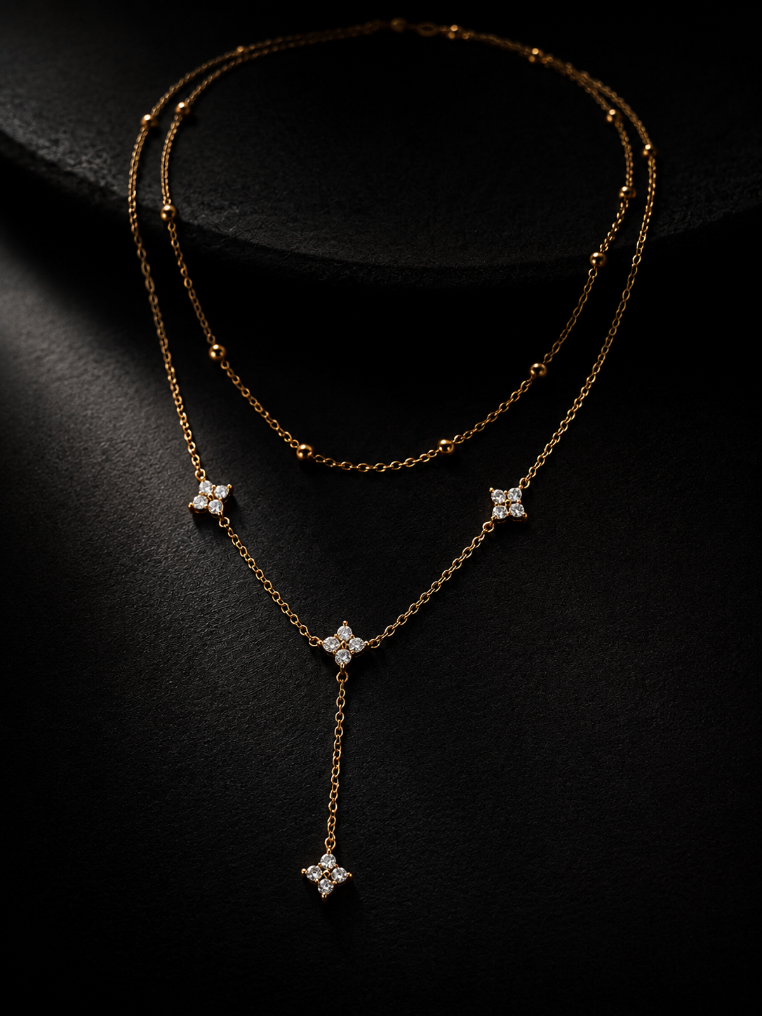 Velora Étoile Layered Crystal Necklace
